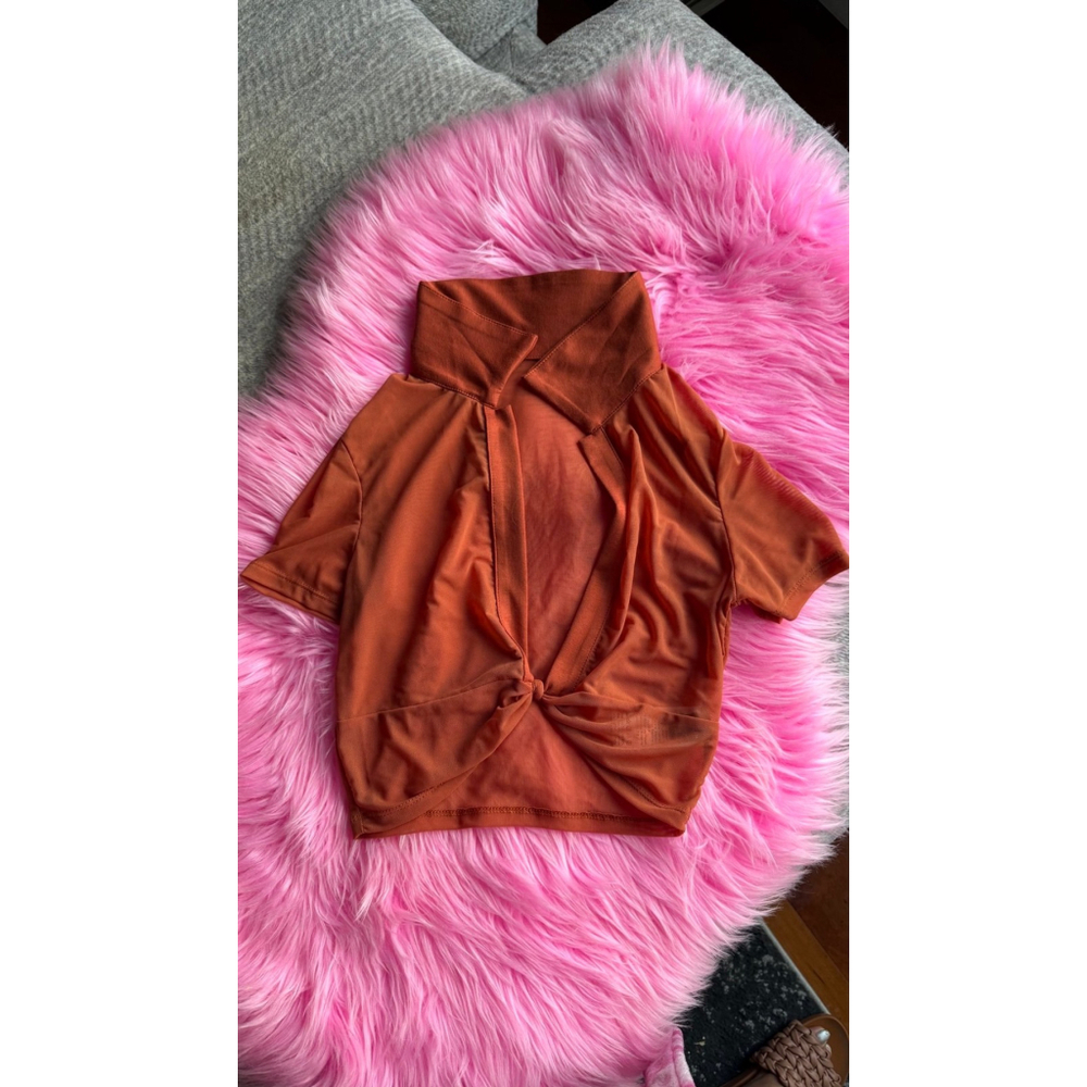 Fall top. Size XS. Brand new without tag. Brown fall see through top